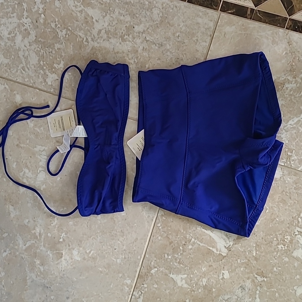 Fabletics Women's 2 pc Blue Swimsuit Small